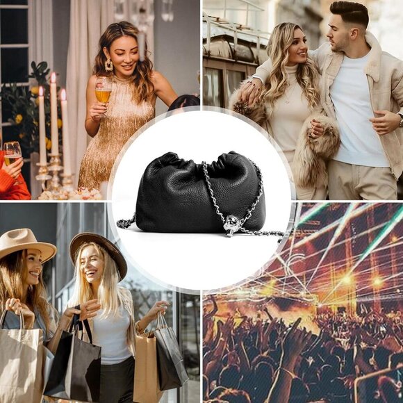 Trendy Dumpling Women's Crossbody Bag - Evening Clutch Vegan & Genuine Leather H - Picture 7 of 7